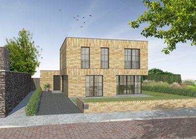 WY. Architecten - gevel impressie  woonhuis Blixembosch